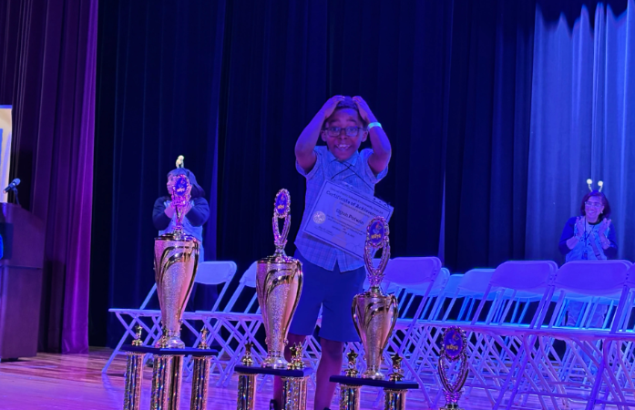  Elijah Patwin winning Math Bee